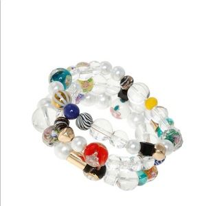 New Multi Colored Stretch Glass Bead Bracelet Set